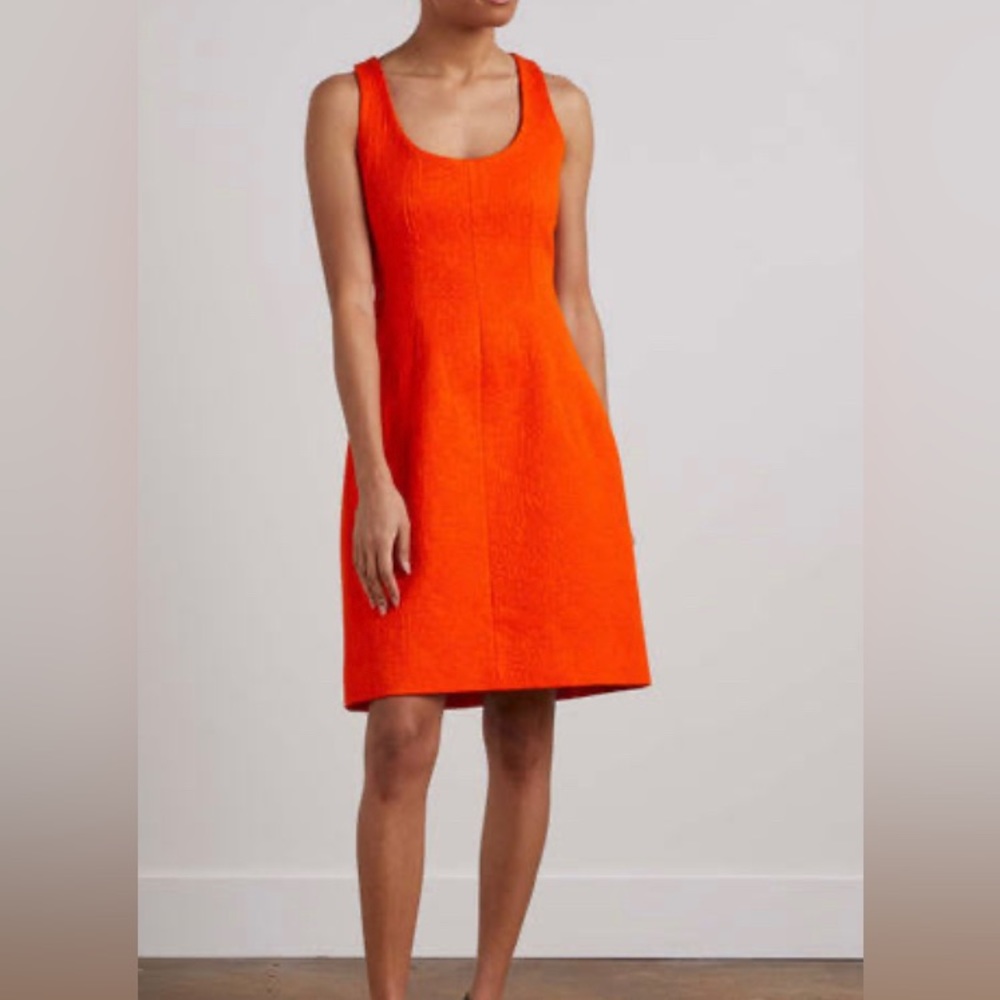 Anthropology: Orange Jacquard Mini Dress, Size 6